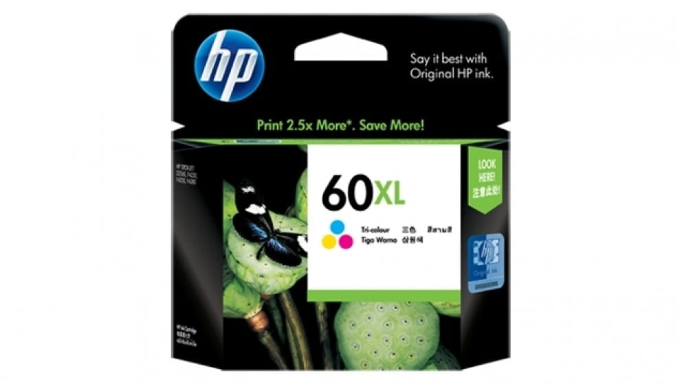 HP 60 XL Tri Col Genuine Ink Cartridge CC644WA