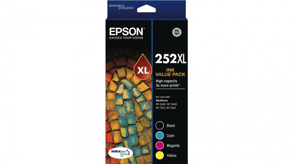 EPSON 252XL GENUINE 4-INK ORIGINAL HIGH CAPACITY VALUE PACK.
