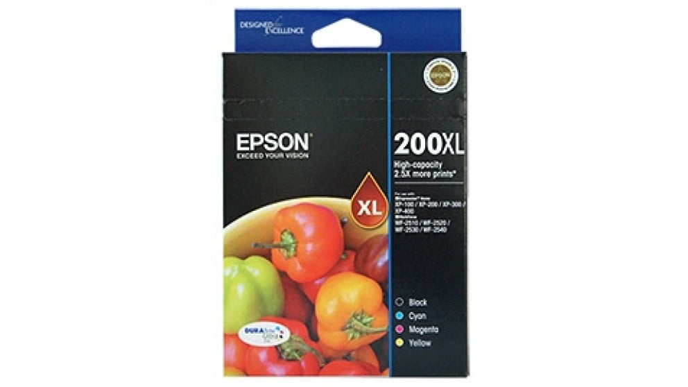 EPSON 200XL GENUINE 4-INK HIGH CAPACITY ORIGINAL VALUE PACK.