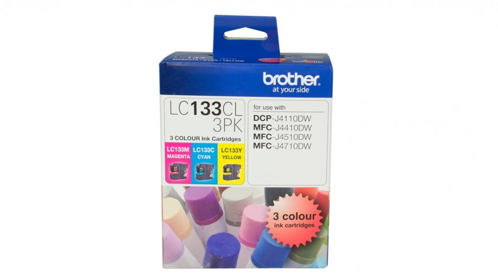 BROTHER LC133 GENUINE COLOUR INK ORIGINAL TRIPLE PACK.