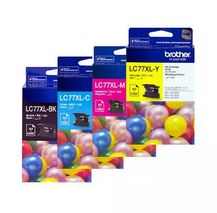 BROTHER LC-77XL GENUINE HIGH CAPACITY 4-INK VALUE PACK.