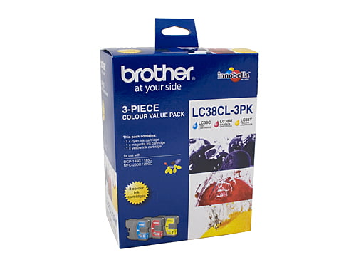 Brother LC38 CMY Colour Pack Genuine Ink Cartridges