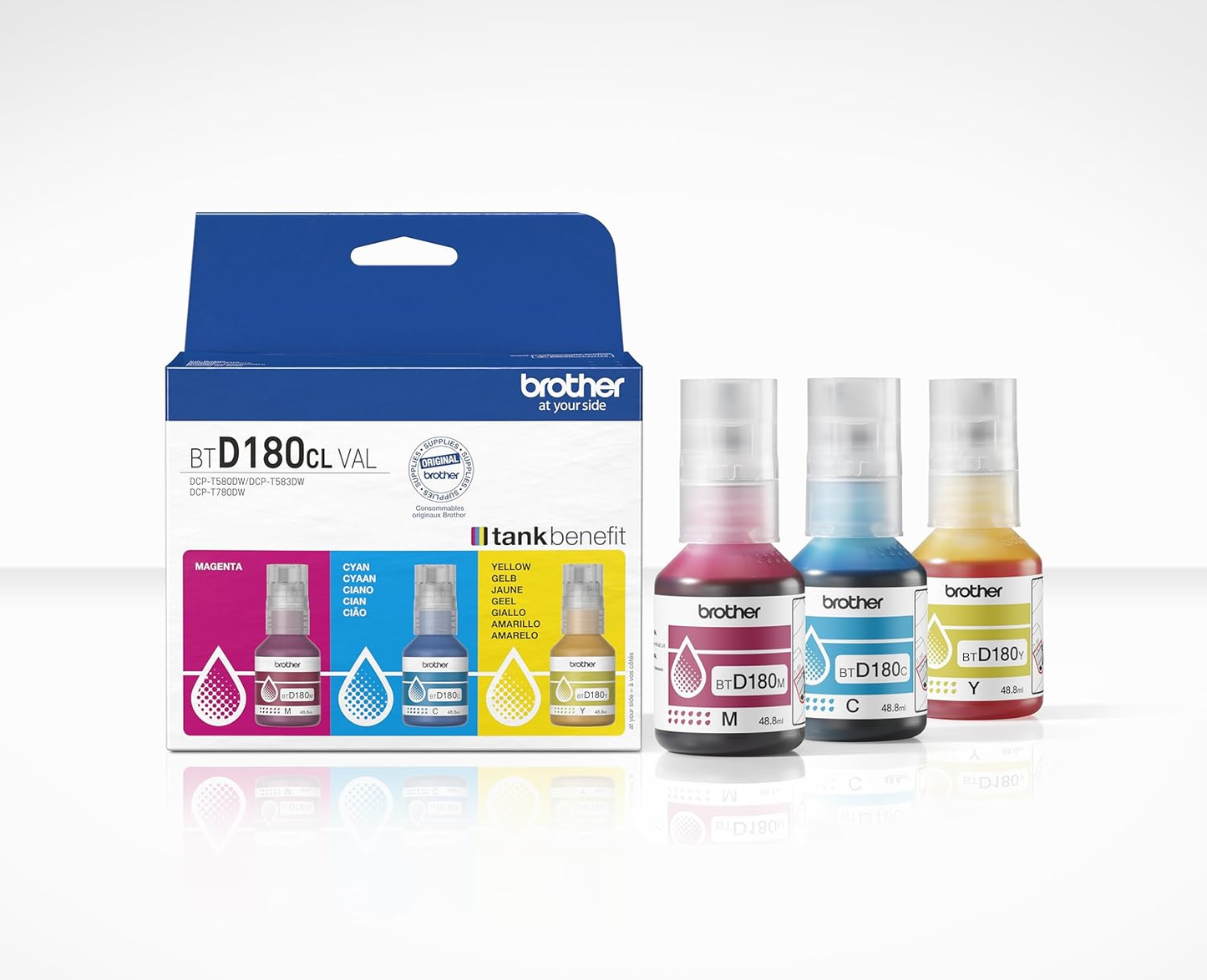 BROTHER BTD-180 COLOUR 3-BOTTLE VALUE PACK.