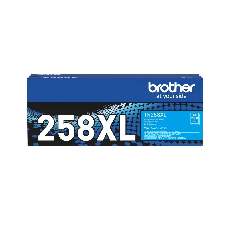 BROTHER TN-258XL CYAN HIGH YIELD TONER.