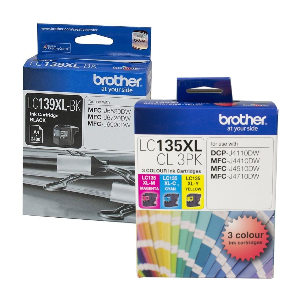 GENUINE BROTHER LC-139 XL & LC-135 XL 4-INK HIGH CAPACITY ORIGINAL VALUE PACK. FREE DELIVERY.