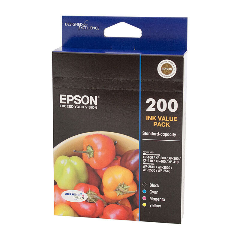 EPSON 200 GENUINE 4-INK VALUE PACK. DAMAGE BOX SALE.