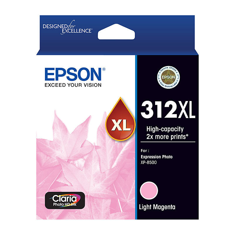 Epson 312XL Light Magenta Genuine High Capacity Ink Cartridge.