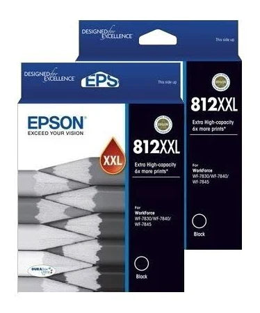 Epson 812XXL Black Genuine Extra-High Capacity Twin Ink with 6 more prints.
