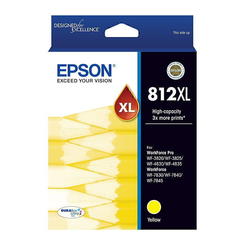 Epson 812XL Yellow Genuine High-Capacity Ink Cartridge