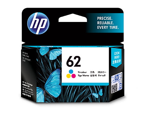 HP 62 TRI-COLOUR GENUINE INK CARTRIDGE. C2P06AA