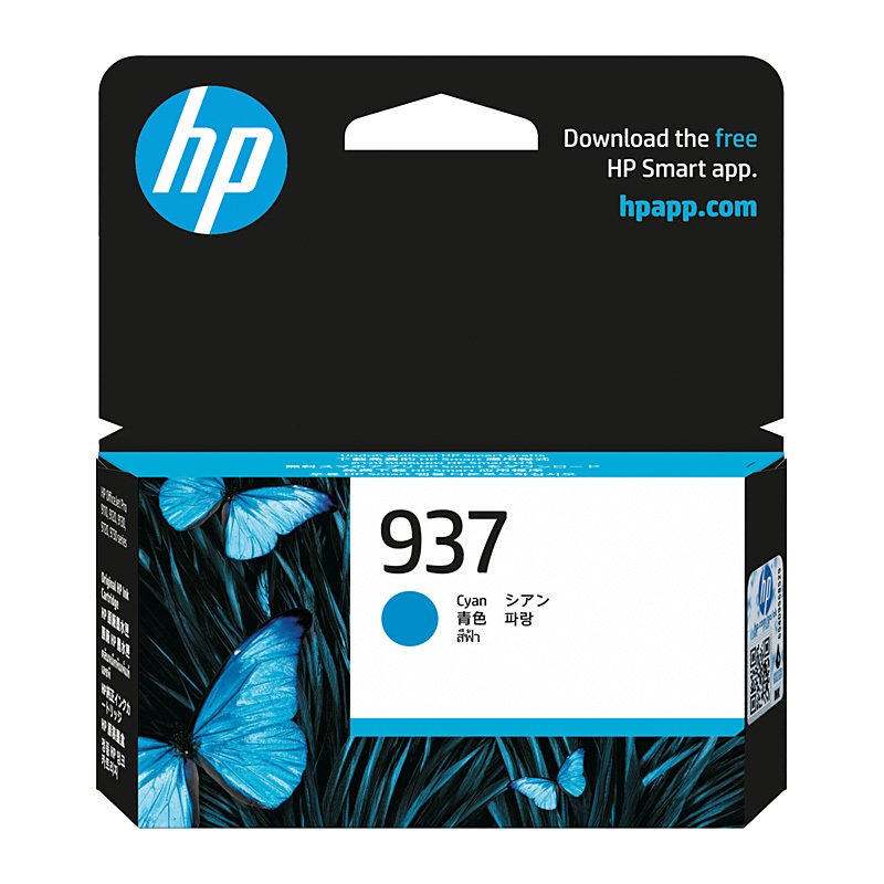 HP 937 CYAN GENUINE INK CARTRIDGE.
