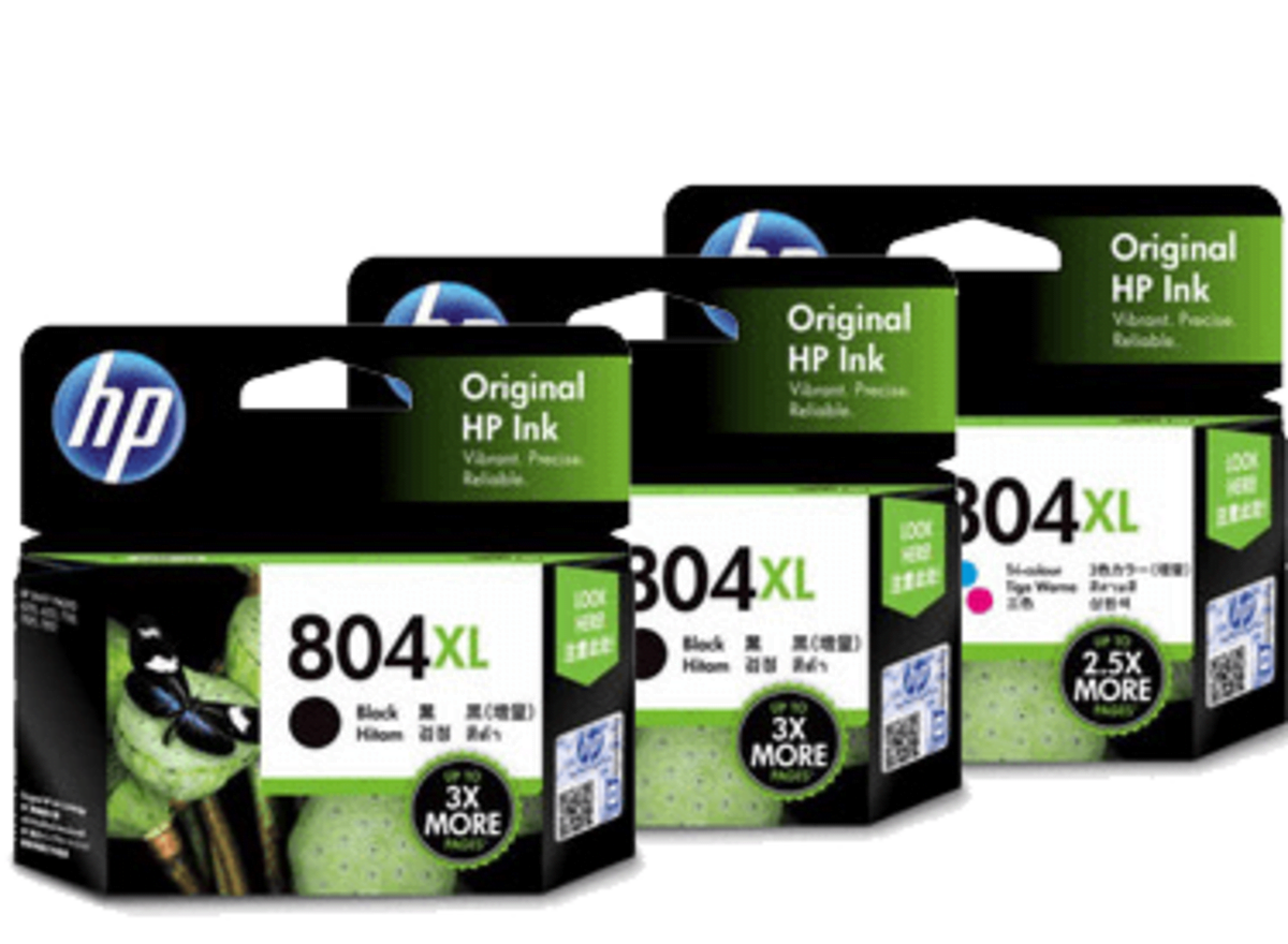 HP 804XL GENUINE TRIPLE PACK INK ORIGINAL HIGH CAPACITY 2-BLACK & 1-COLOUR.
