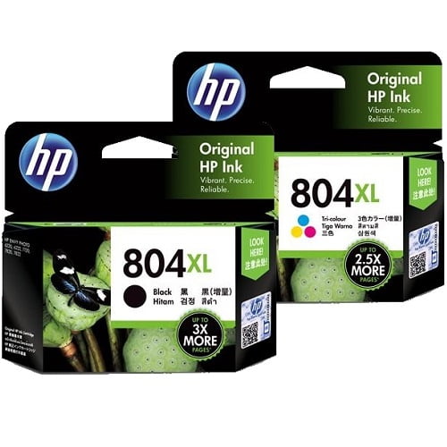 HP 804 XL GENUINE BLACK & COLOUR ORIGINAL HIGH CAPACITY COMBO INKS.