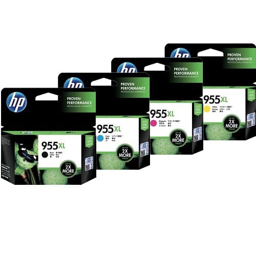HP 955 XL GENUINE HIGH CAPACITY 4-INK VALUE PACK BCMY.