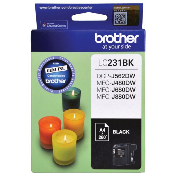 BROTHER LC-231 BLACK GENUINE INK CARTRIDGE.