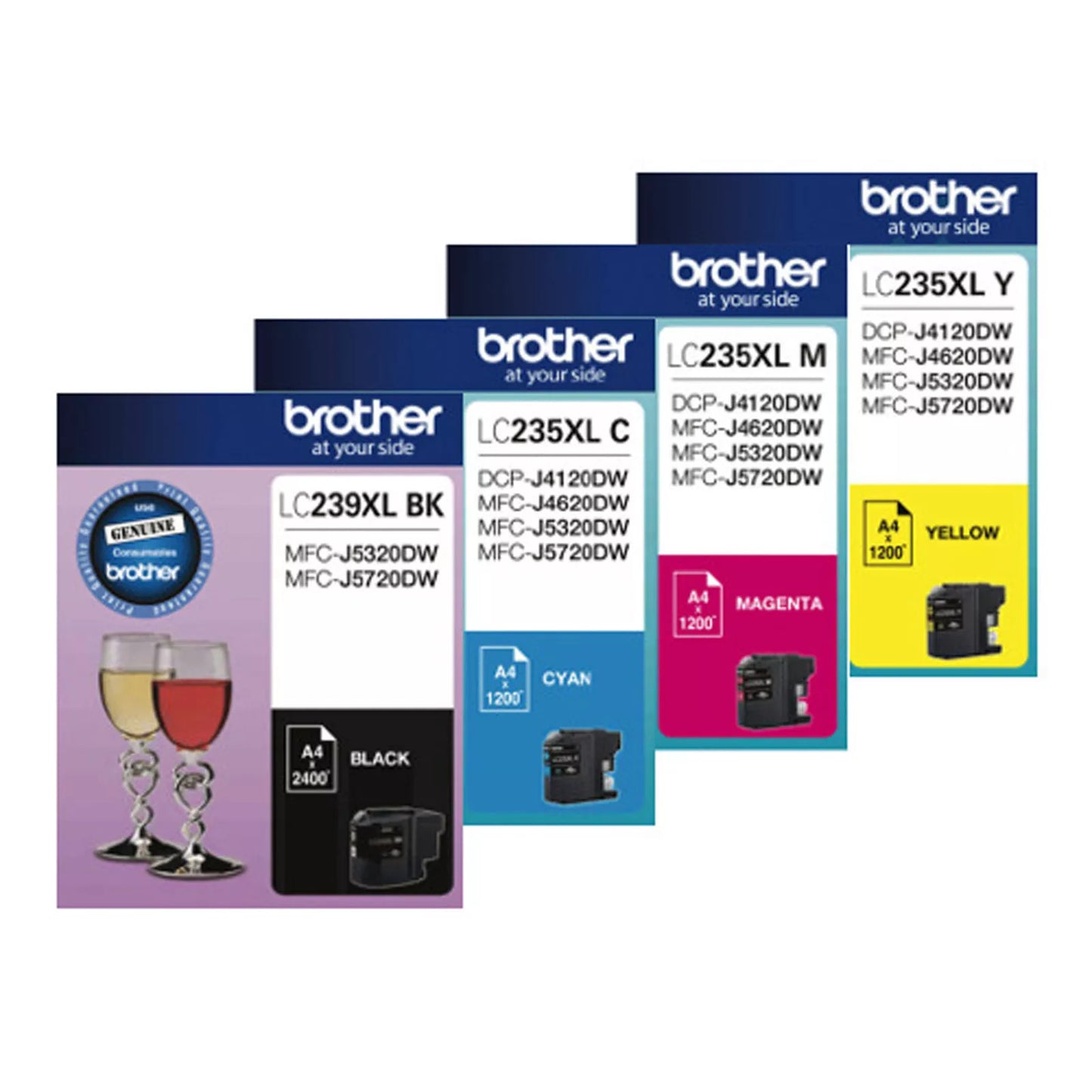 BROTHER LC-239XL/ LC-235XL HIGH CAPACITY 4-INK VALUE PACK.