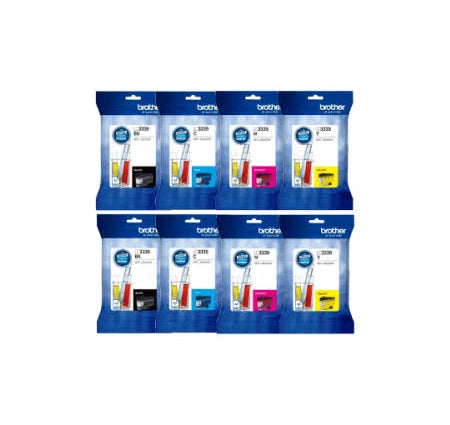 2 BROTHER LC-3339XL GENUINE HIGH CAPACITY 4-INK VALUE PACKS. 8-INK SPECIAL.