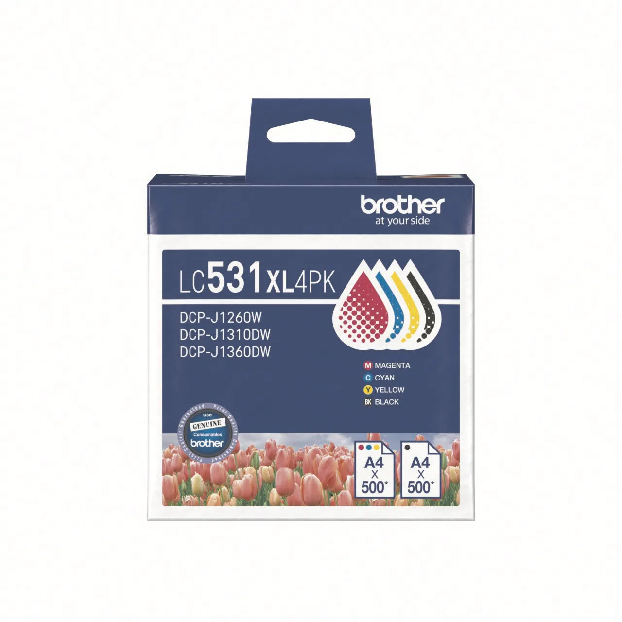 BROTHER LC-531XL GENUINE HIGH CAPACITY 4-INK VALUE PACK.