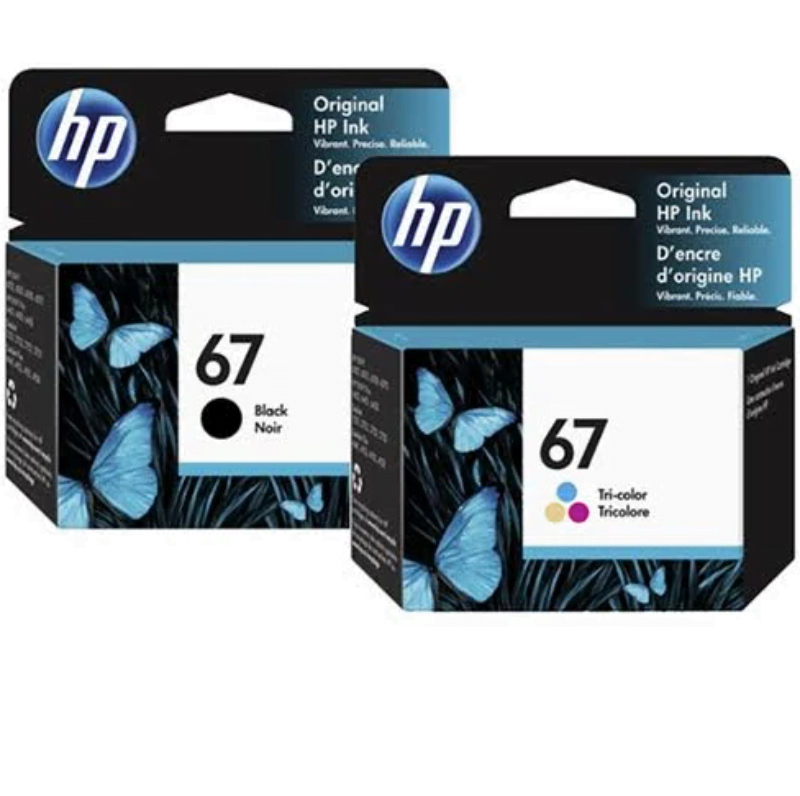 HP 67 GENUINE BLACK AND COLOUR ORIGINAL COMBO PACK.
