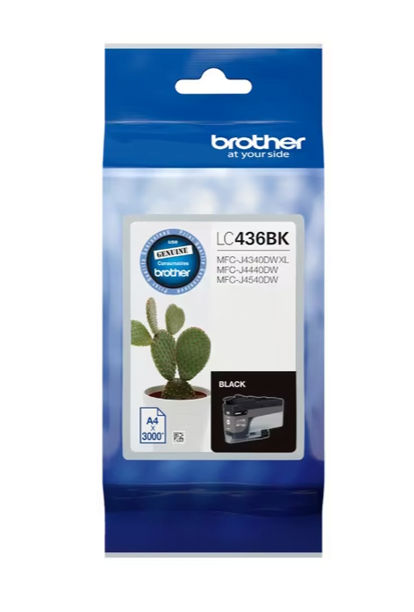 BROTHER LC-436 GENUINE BLACK ORIGINAL INK CARTRIDGE.