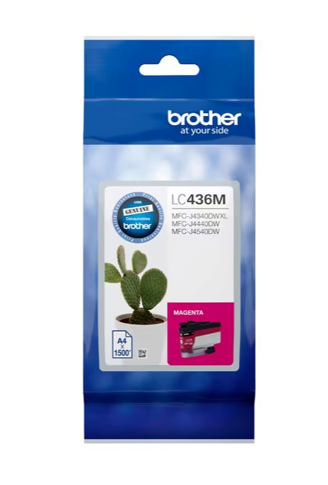 BROTHER LC-436 GENUINE MAGENTA ORIGINAL INK CARTRIDGE.