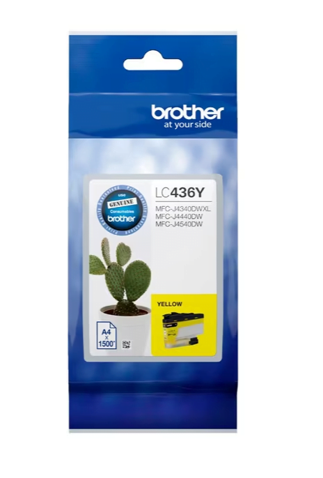 BROTHER LC-436 GENUINE YELLOW ORIGINAL INK CARTRIDGE.