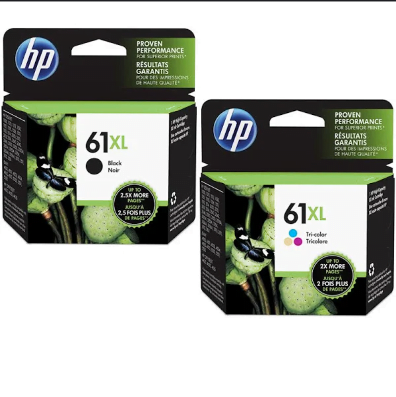 HP 61XL GENUINE BLACK AND COLOUR ORIGINAL HIGH CAPACITY INK COMBO.