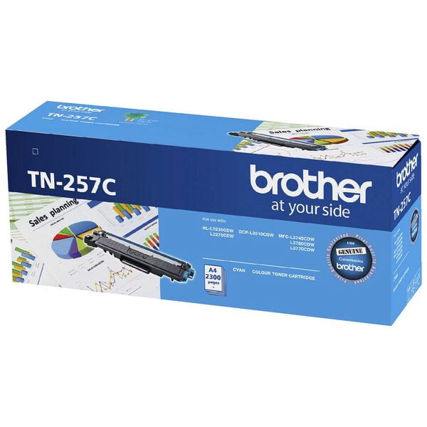 Brother TN 257 Cyan Genuine Toner Cartridge