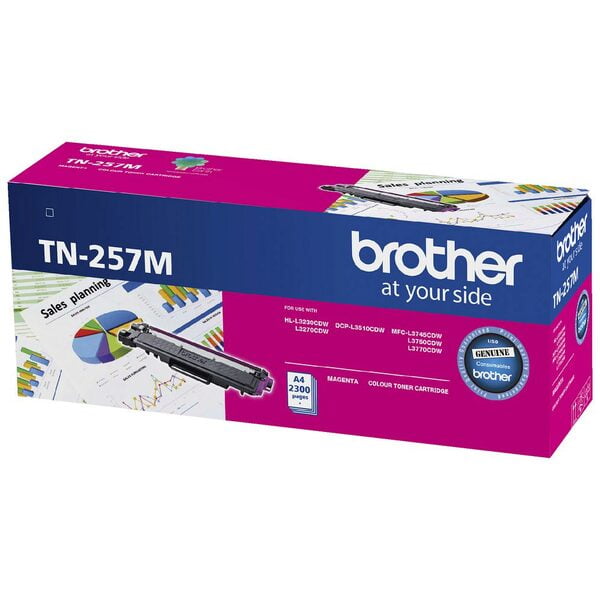 Brother TN 257 Magenta Genuine Toner Cartridge