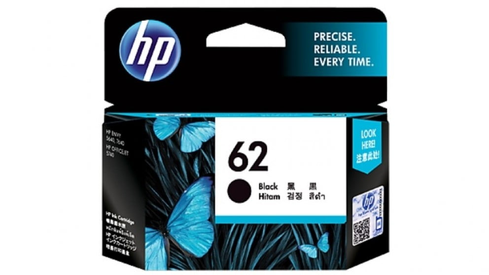 HP 62 BLACK GENUINE INK CARTRIDGE. C2P04AA