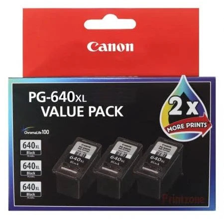 Canon PG-640XL Triple Black Genuine High Capacity (3-Inks).
