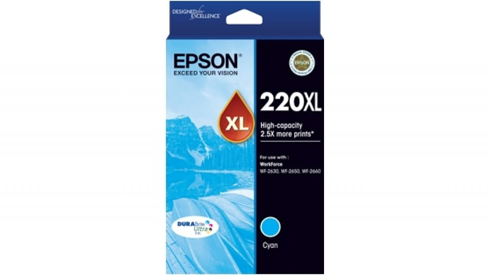 EPSON 220XL CYAN GENUINE HIGH CAPACAITY INK CARTRIDGE.