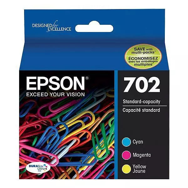 Epson 702 Genuine 3-Ink Colour Value Pack.