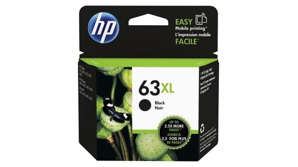 HP 63XL GENUINE BLACK ORIGINAL HIGH CAPACITY INK CARTRIDGE F6U64AA