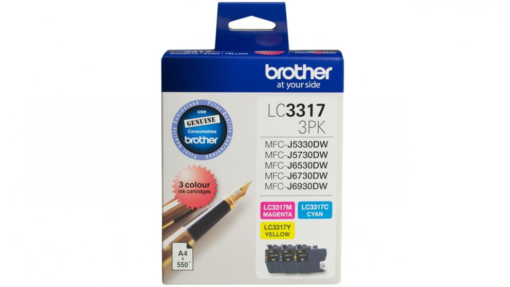 BROTHER LC3317 GENUINE COLOUR 3-INK VALUE PACK.