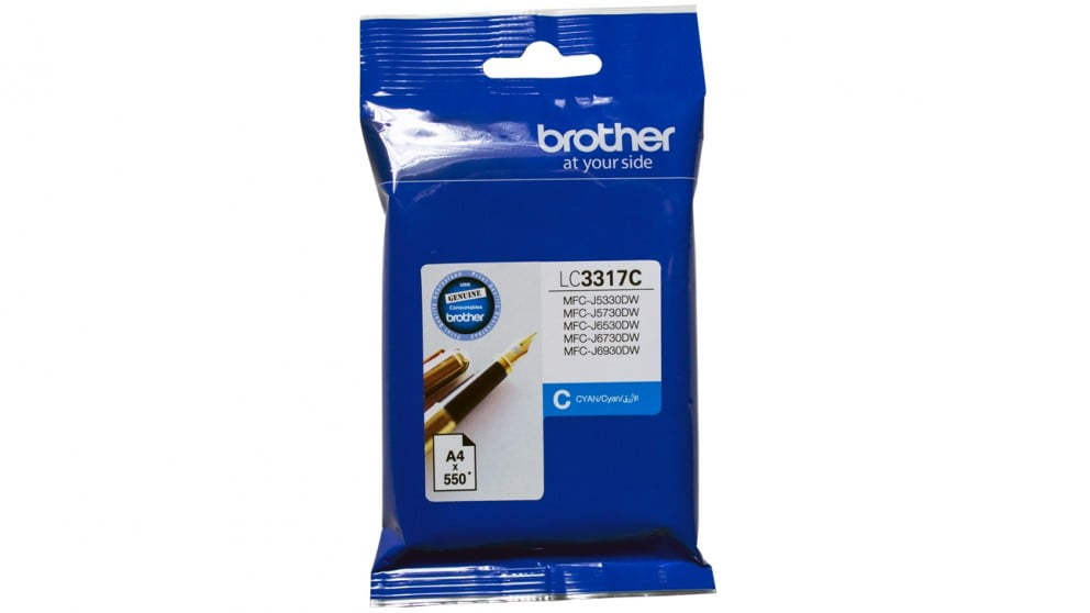 BROTHER LC3317 CYAN GENUINE INK CARTRIDGE.