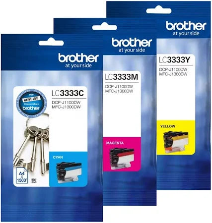 Brother LC-3333 Genuine 3-Ink Colour Value Pack.