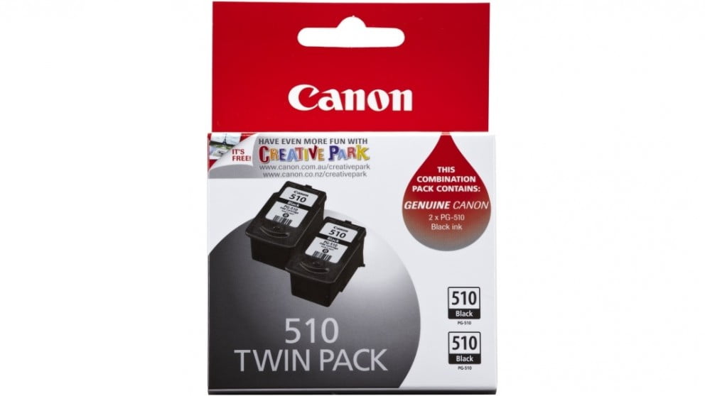 CANON PG510 TWIN BLACK GENUINE INK CARTRIDGES.