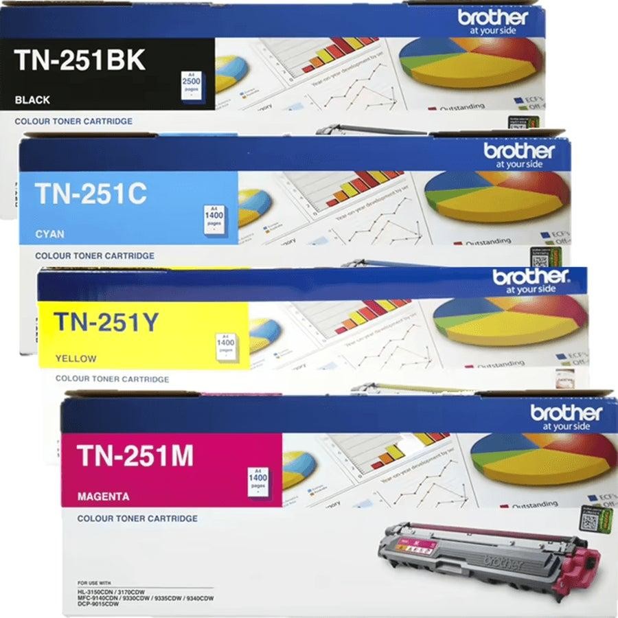 Brother TN-251 Genuine 4-Toner Value Pack.
