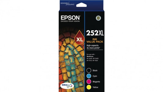 EPSON 252XL GENUINE 4-INK ORIGINAL HIGH CAPACITY VALUE PACK.
