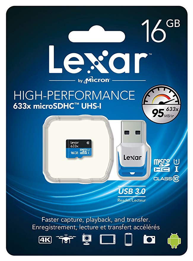 Lexar High Performance 633x Micro SDHC UHS-I Card - 16GB