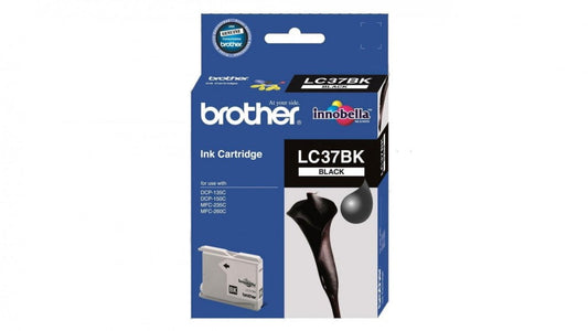 BROTHER LC37 BLACK GENUINE INK CARTRIDGE.