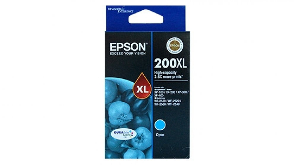 Epson 200XL Cyan Genuine High Capacity Ink Cartridge.