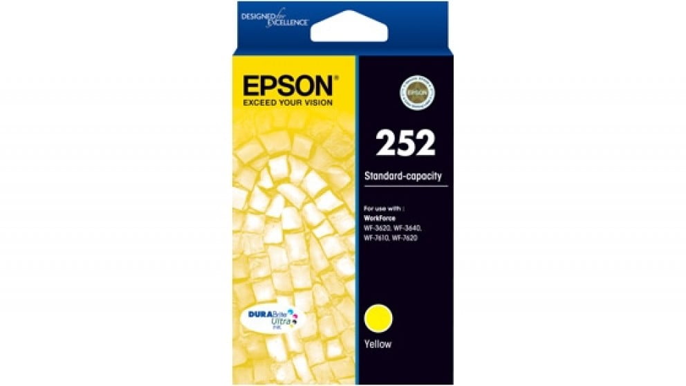 EPSON 252 YELLOW GENUINE INK CARTRIDGE.