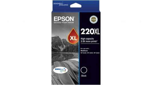 EPSON 220XL BLACK GENUINE HIGH CAPACITY INK.