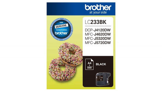 BROTHER LC233 BLACK GENUINE INK CARTRIDGE.