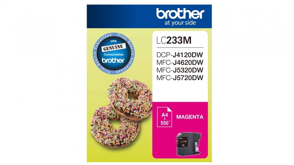 BROTHER LC233 MAGENTA GENUINE INK CARTRIDGE.