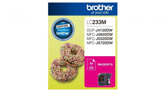 BROTHER LC233 MAGENTA GENUINE INK CARTRIDGE.