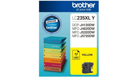 BROTHER LC-235XL YELLOW GENUINE HIGH CAPACITY INK CARTRIDGE.