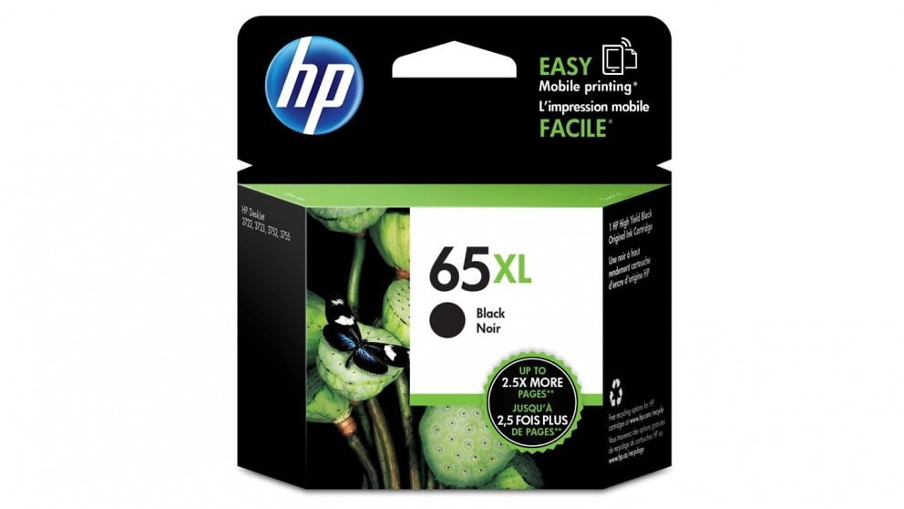 HP 65XL BLACK GENUINE HIGH CAPACITY INK CARTRIDGE N9K04AA.
